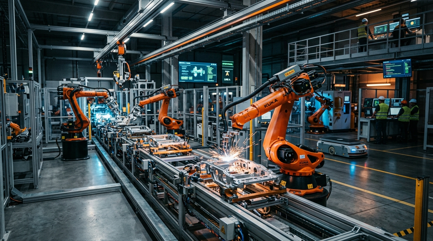 Línea de producción inteligente automatizada